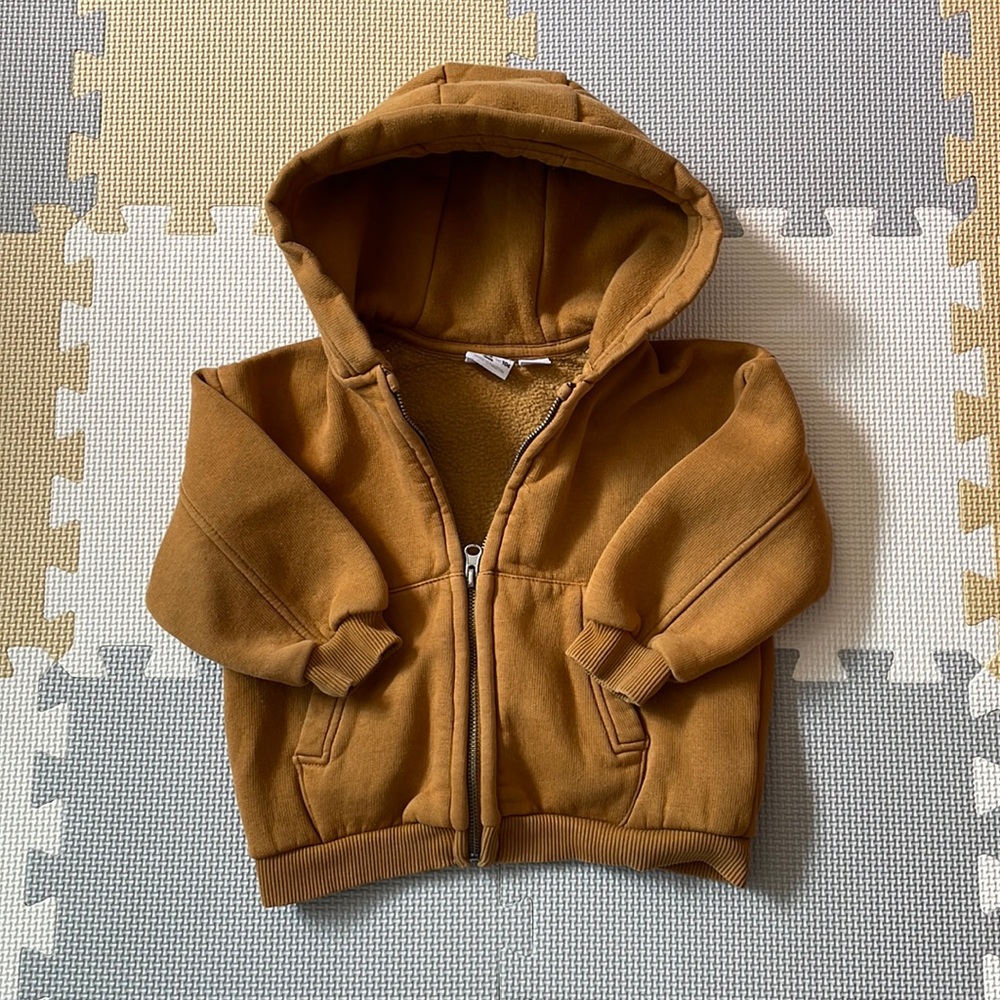 Zara Zip-up Hoodie Mustard 1/2 years